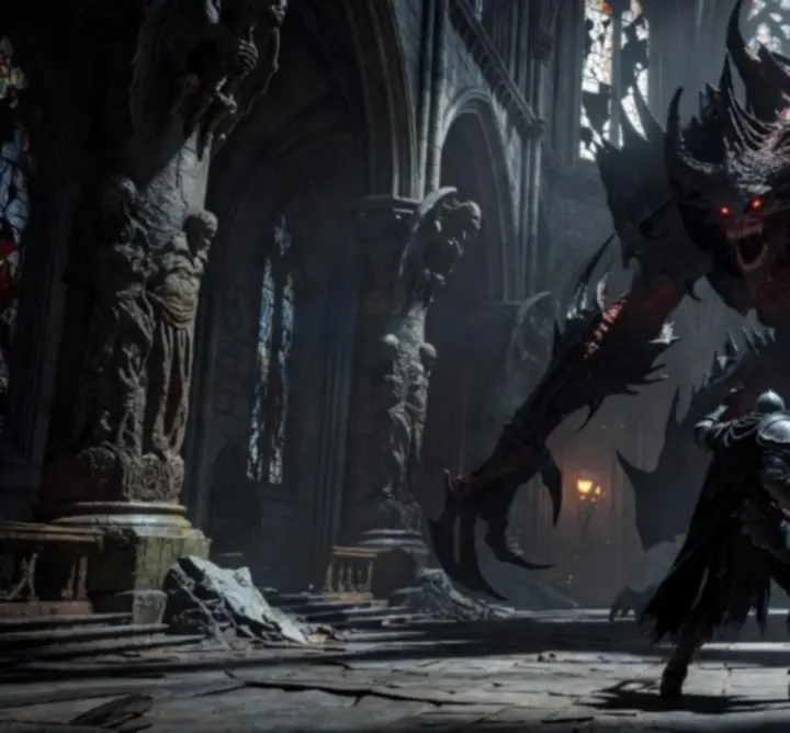 Demon’s Souls Remake sötét boss harc grandiózus kastélyban
