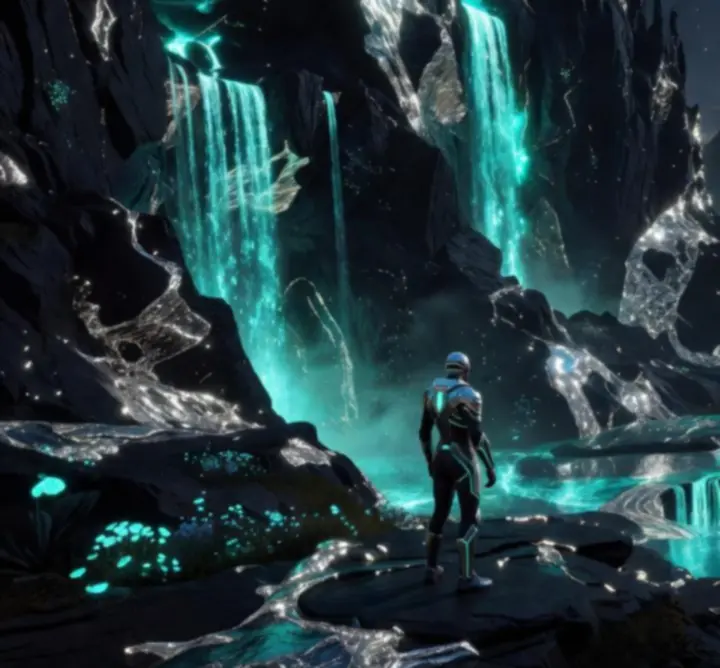 Monumentális fantasy és sci-fi játékvilág panorámaképe