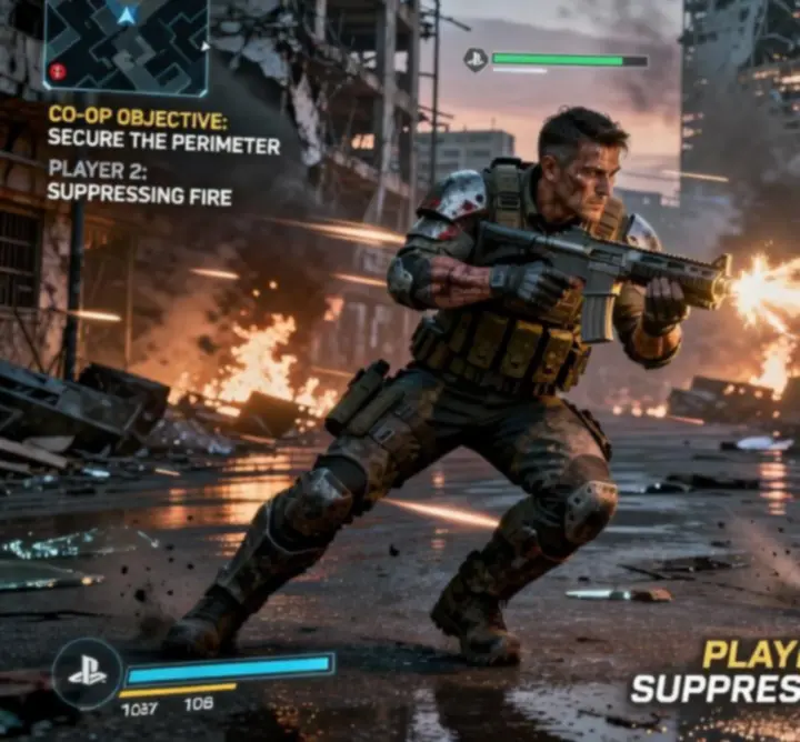 Látványos PS5 multiplayer grafika fényekkel és realisztikus karaktermodellekkel
